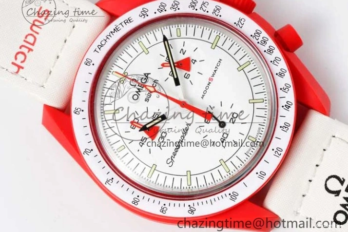 0705 Speedmaster Misson To Mars 1:1 Best Edition White Dial On Nylon Strap Quartz Bold 7862